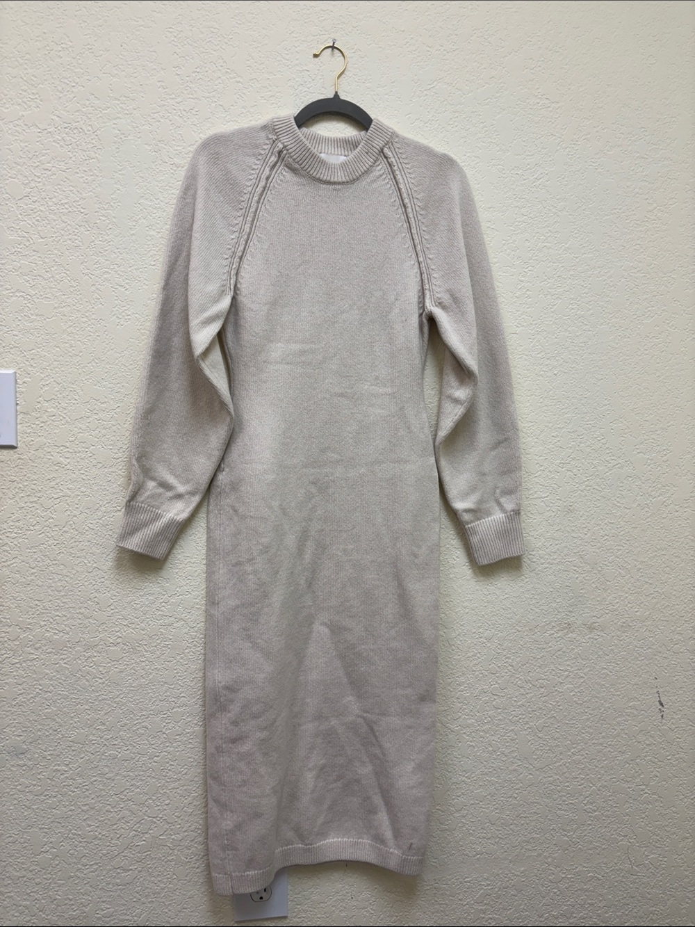 Cozy Cream Knit Sweater Dress